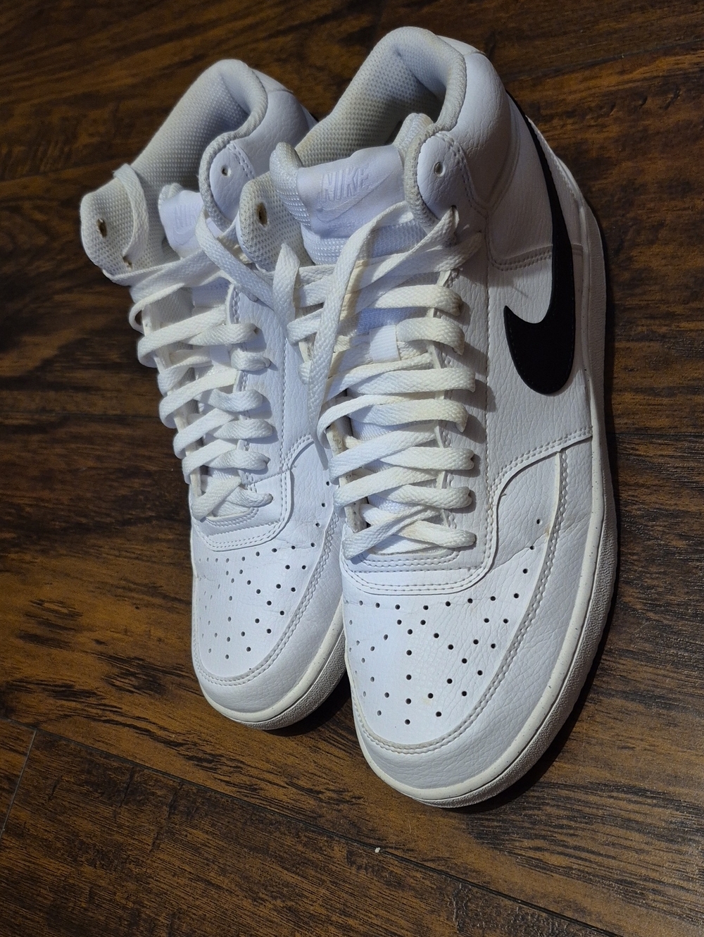 Nike White and Black High-Top Sneakers